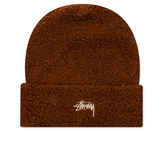 Boucle Fleece Beanie - Brick Red