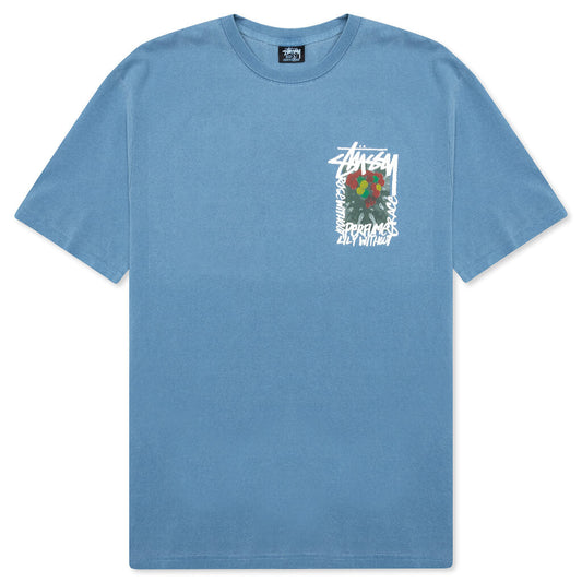 Camellias Pigment Dyed Tee - Blue