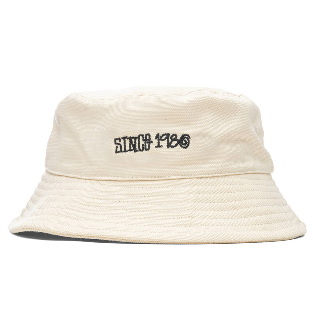 Canvas Wide Brim Bucket Hat - Natural