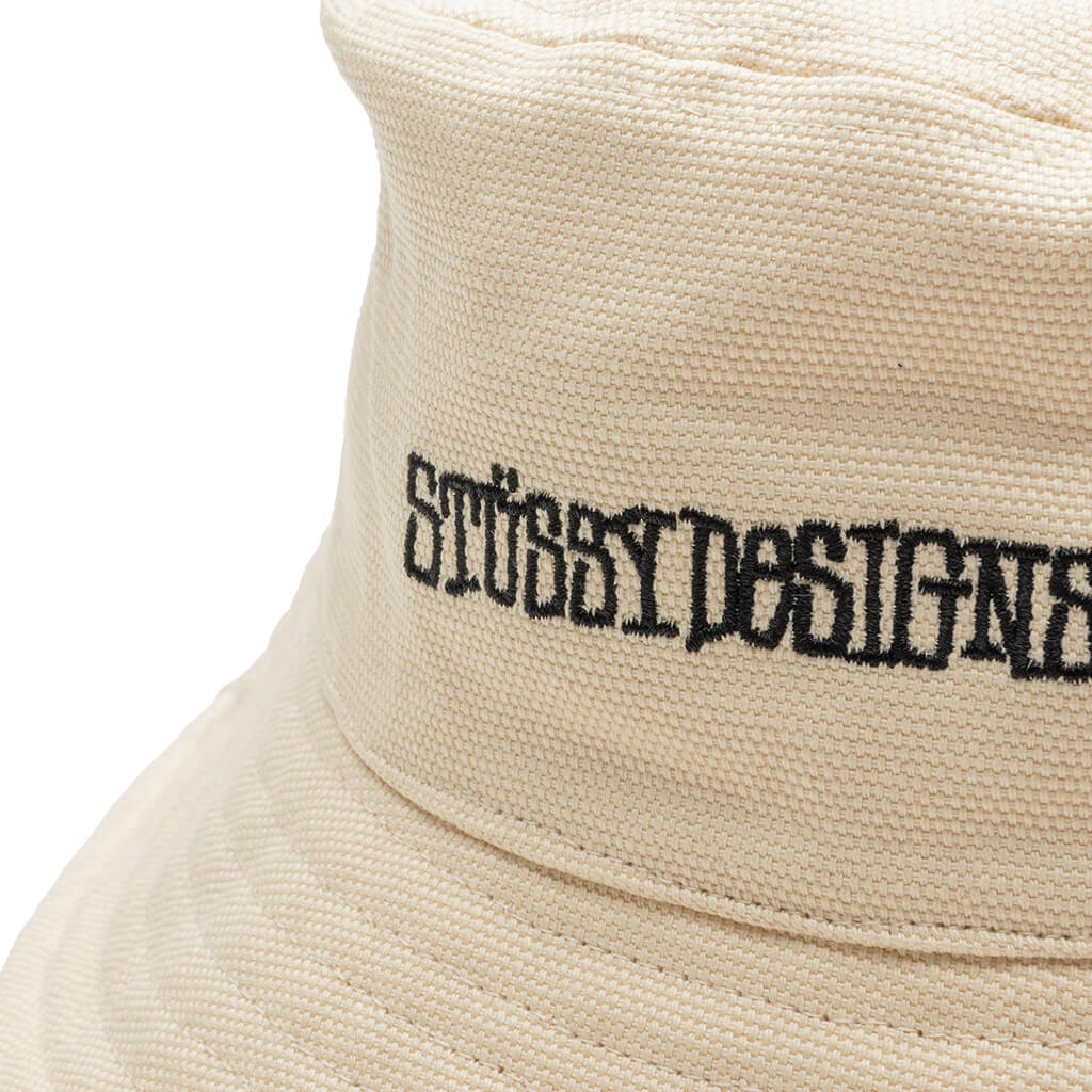 Canvas Wide Brim Bucket Hat - Natural
