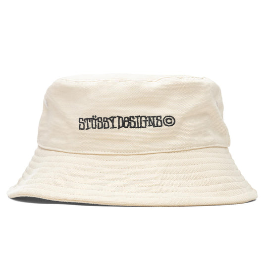 Canvas Wide Brim Bucket Hat - Natural