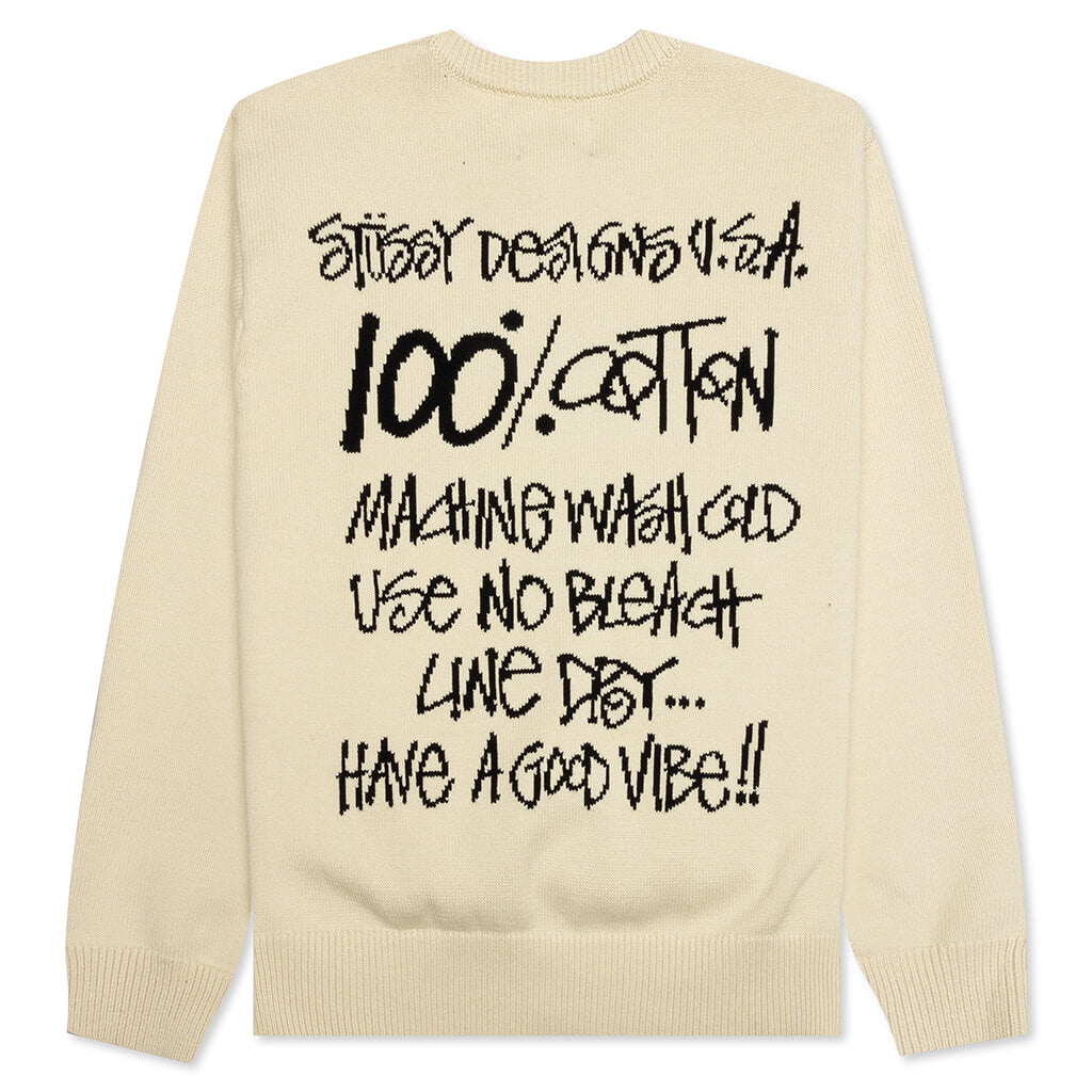 Care Label Sweater - Natural