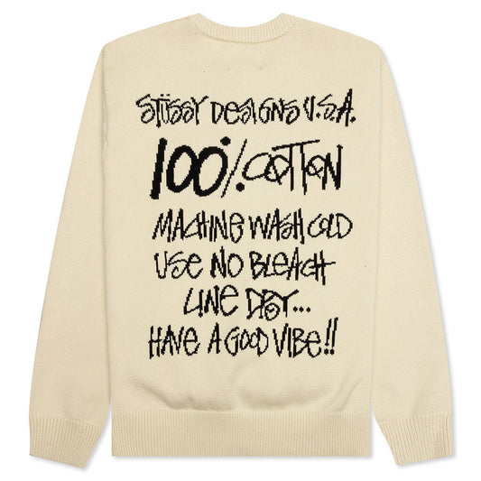 Care Label Sweater - Natural