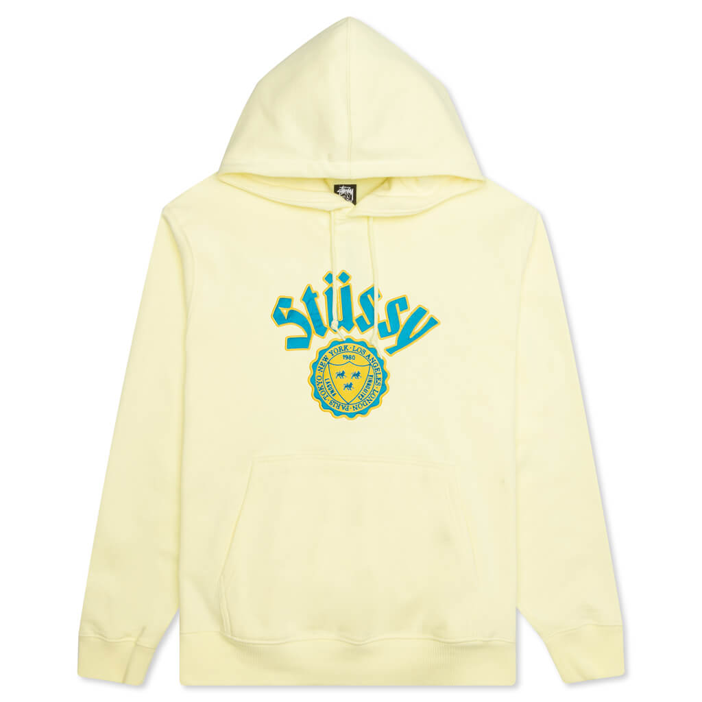City Seal Applique Hoodie - Pale Yellow