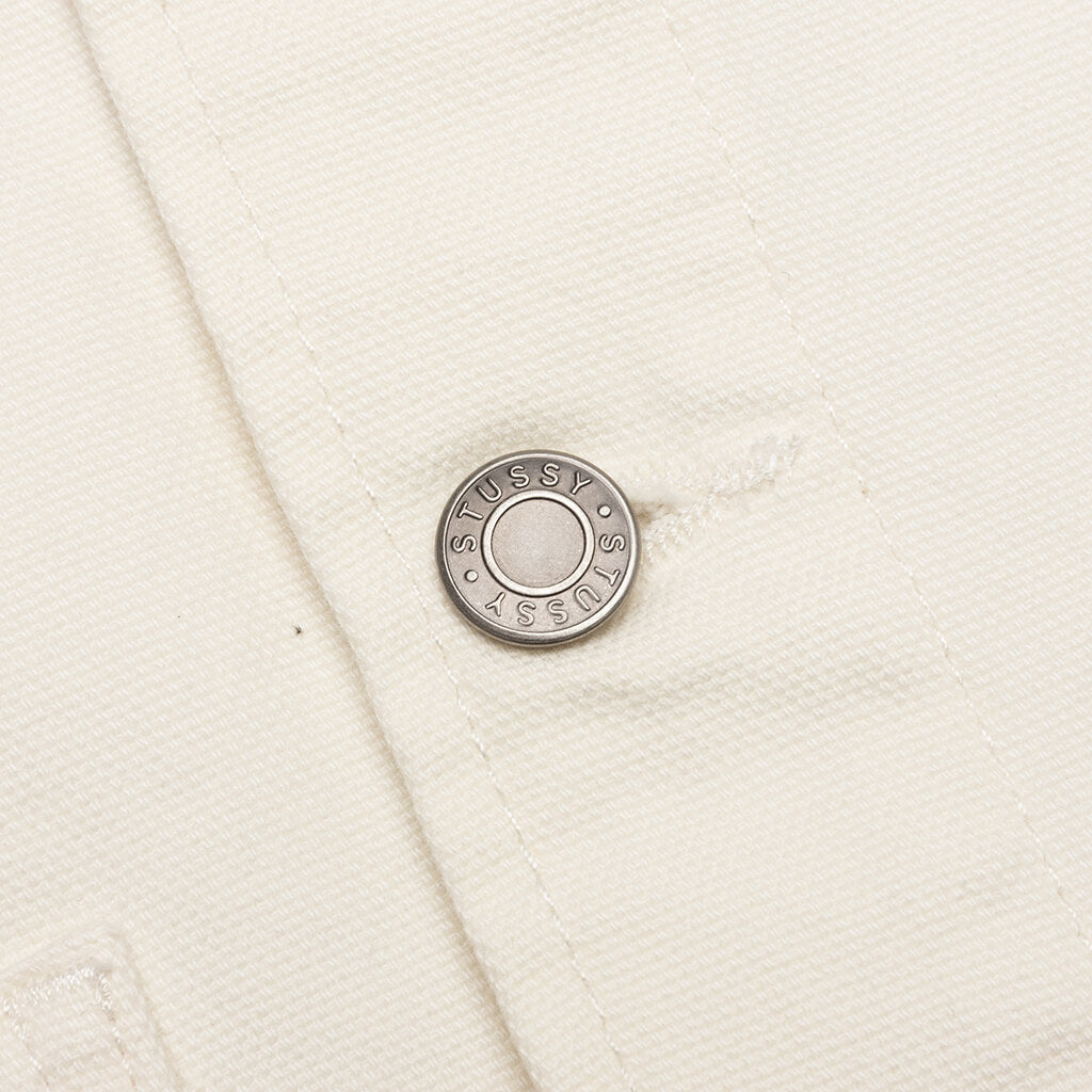 Cord Collar Canvas Chore Jacket - Bone