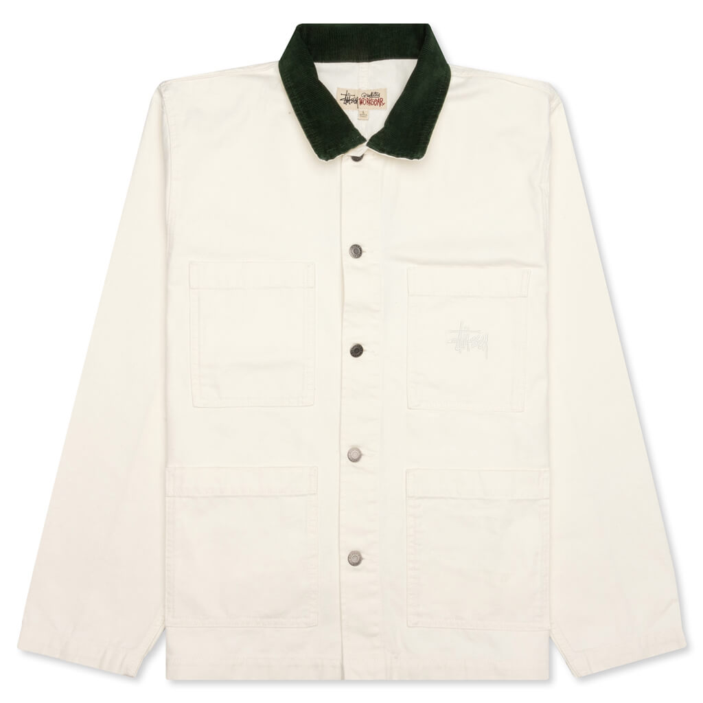 Cord Collar Canvas Chore Jacket - Bone
