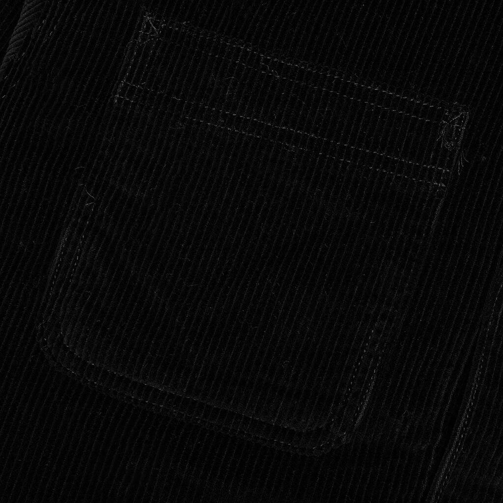 Cord Quilted Overshirt - Black