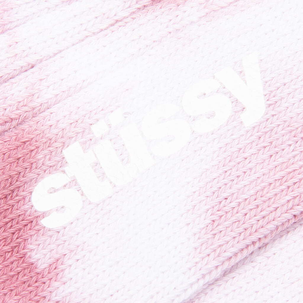 Dyed Ribbed Crew Socks - Berry