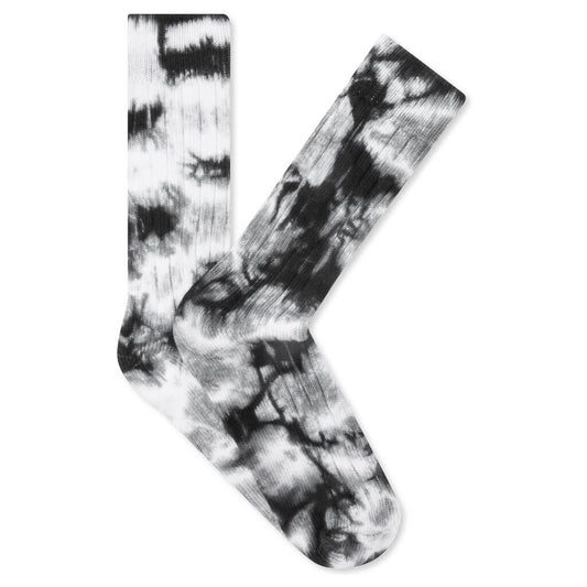 Dyed Ribbed Crew Socks - Grey