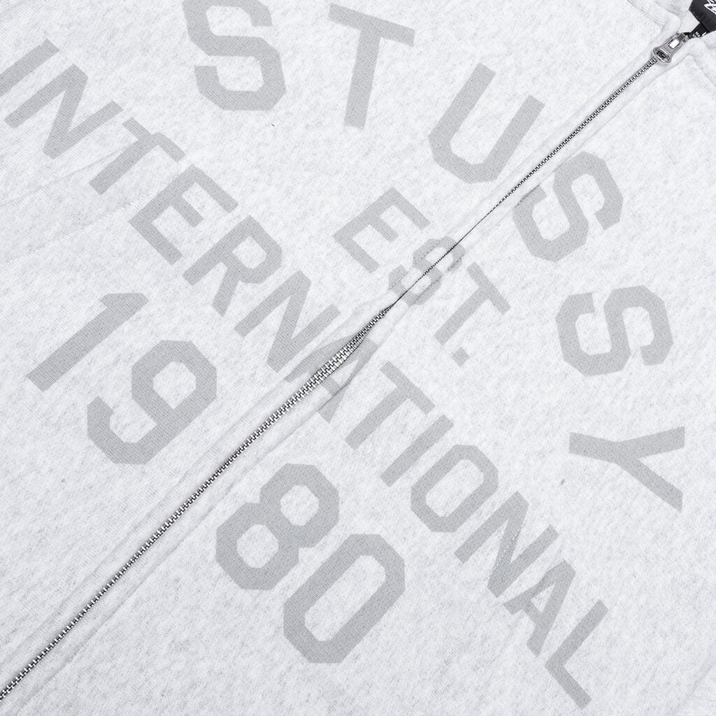 Established Printed Zip Hoodie - Ash Heather