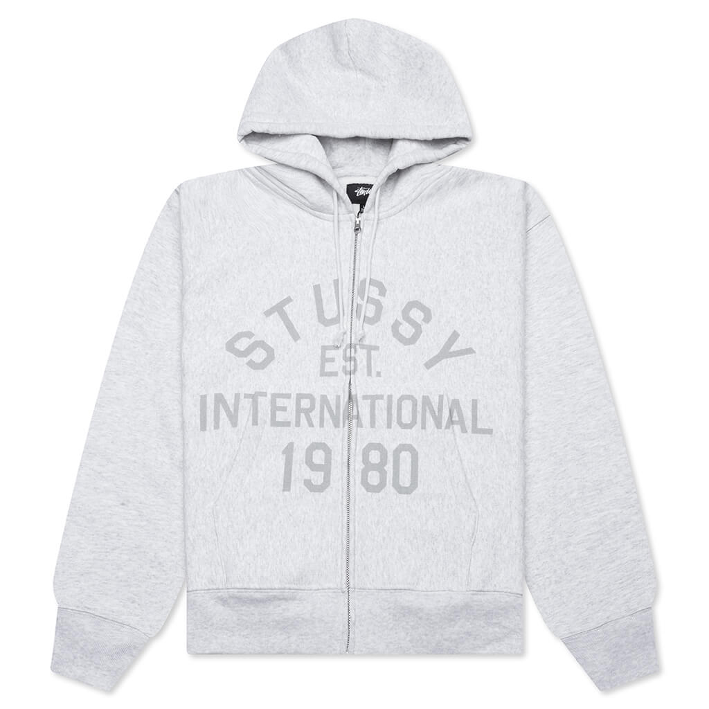 Established Printed Zip Hoodie - Ash Heather