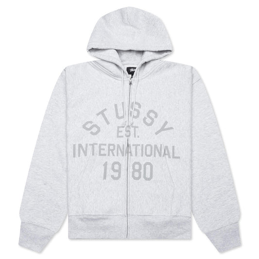 Established Printed Zip Hoodie - Ash Heather