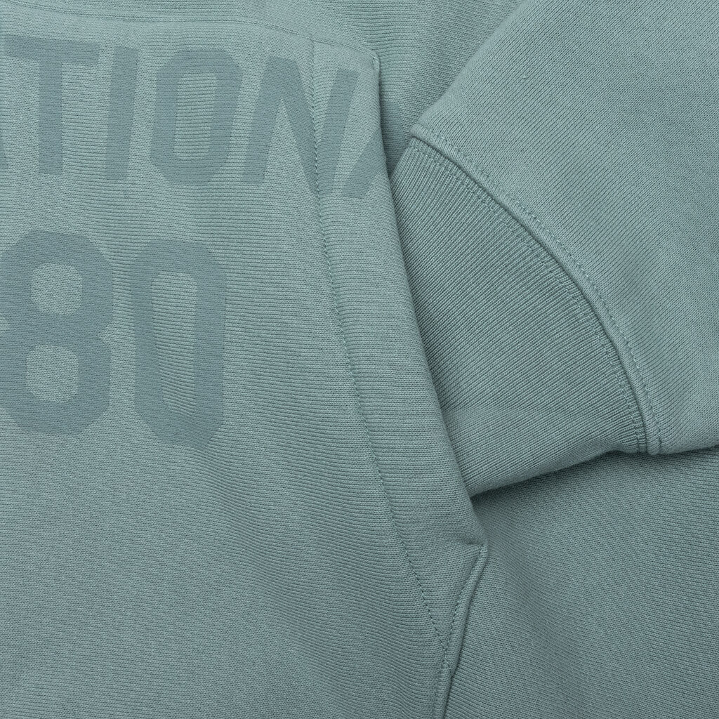 Established Printed Zip Hoodie - Grey Green