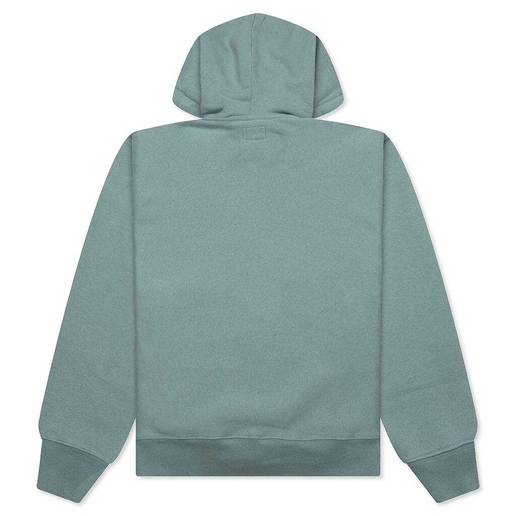 Established Printed Zip Hoodie - Grey Green