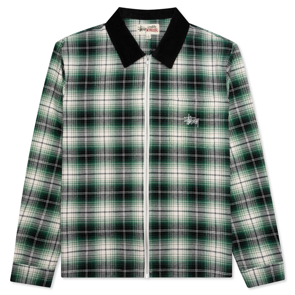 Frank Plaid Zip L/S Shirt - Black/Green
