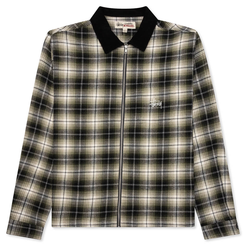 Frank Plaid Zip Shirt - Taupe