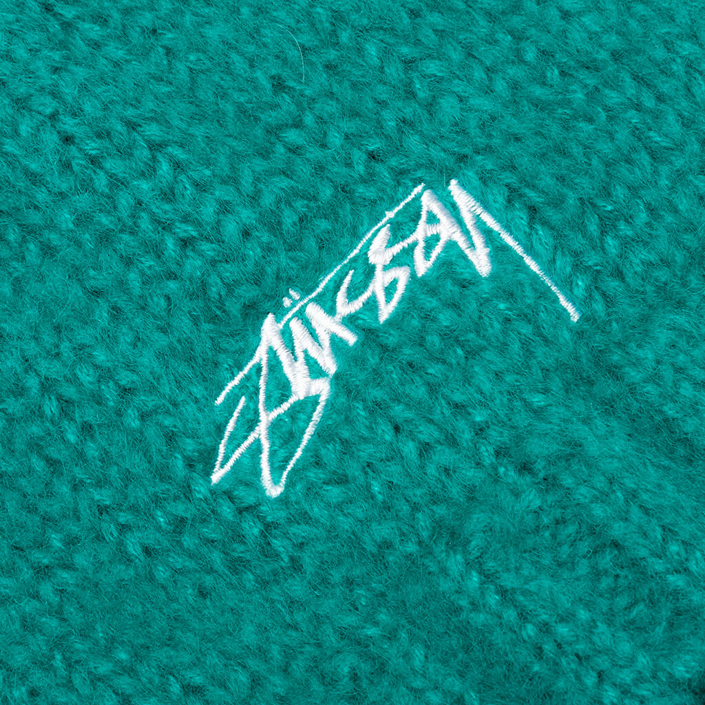 Fuzzy Ribbed Beanie - Teal
