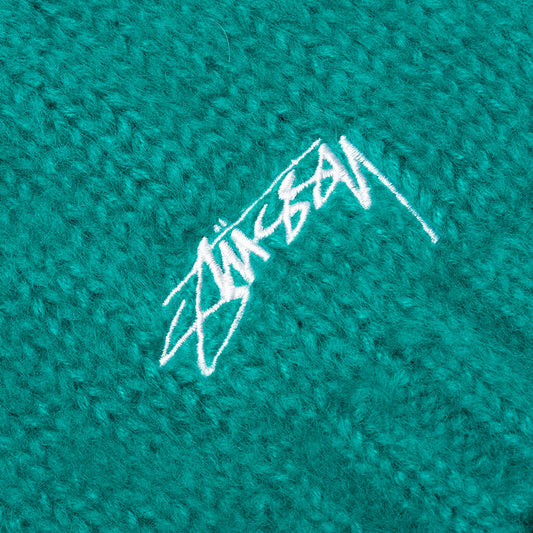 Fuzzy Ribbed Beanie - Teal