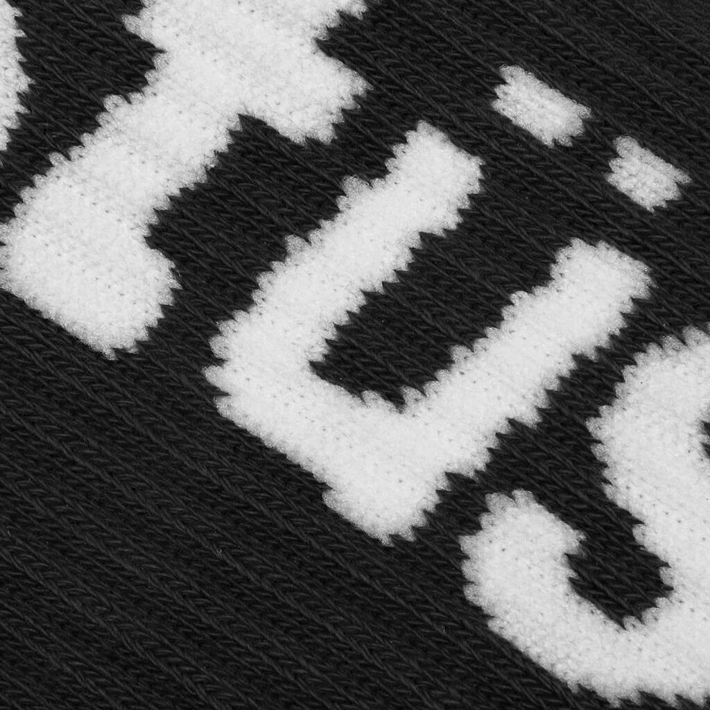 Helvetica Jacquard Crew Socks - Black