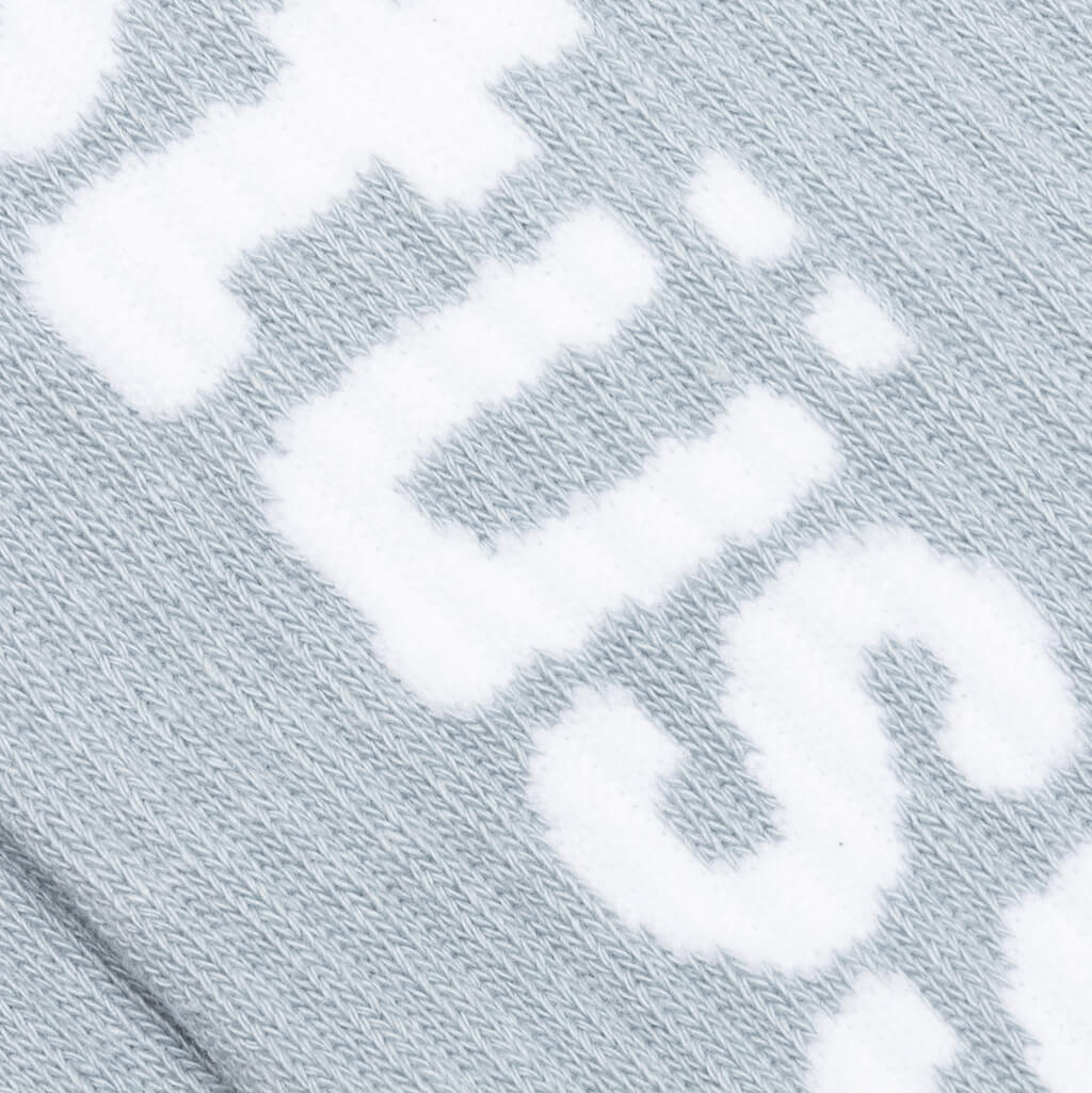Helvetica Jacquard Crew Socks - Blue