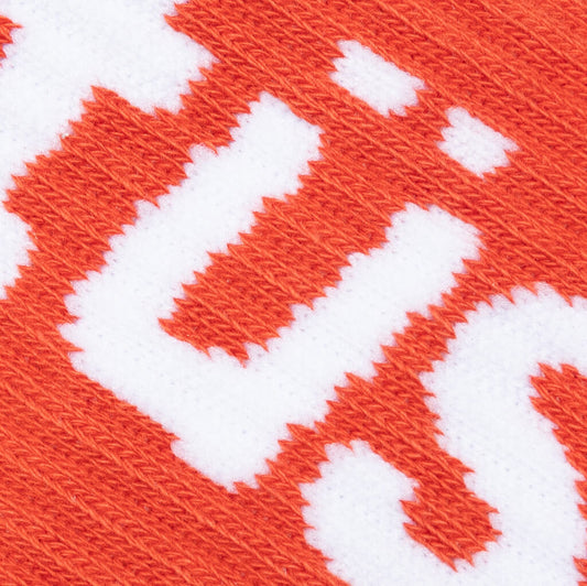 Helvetica Jacquard Crew Socks - Orange