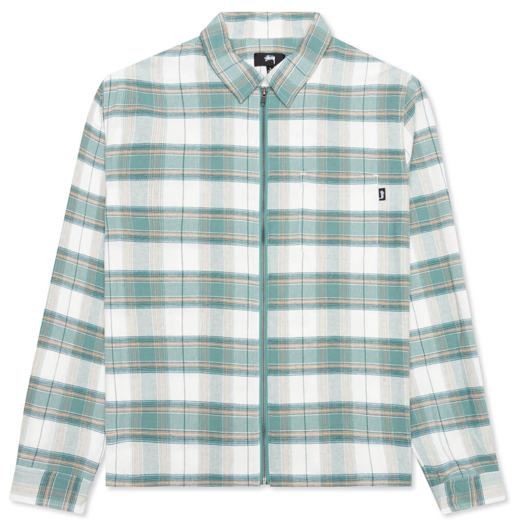 Heritage Plaid Zip L/S Shirt - Green
