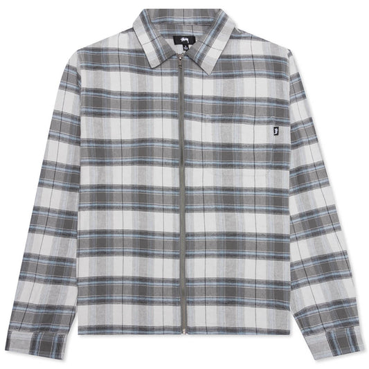 Heritage Plaid Zip L/S Shirt - Grey