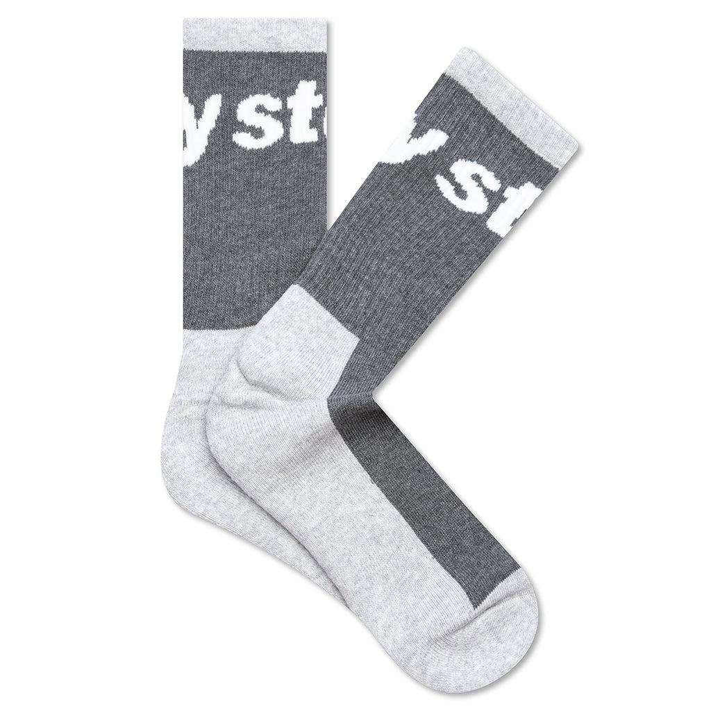 Logo Jaquard Trail Socks - Charcoal