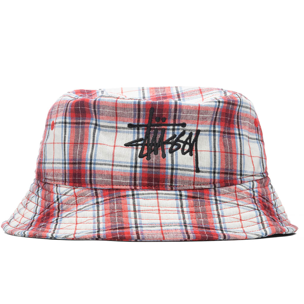Madras Plaid Big Logo Bucket - Red