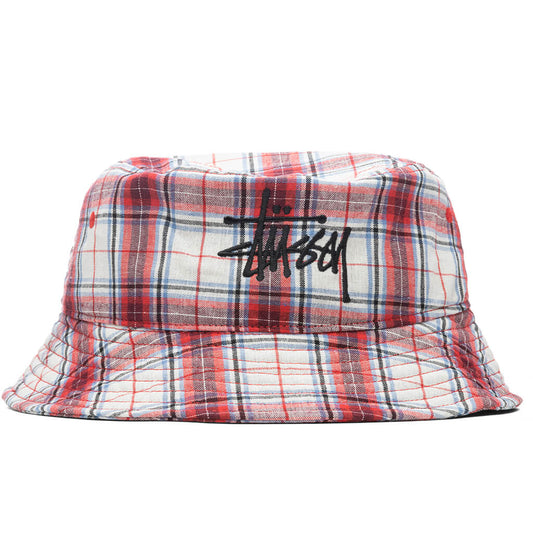 Madras Plaid Big Logo Bucket - Red