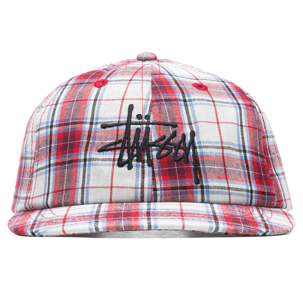 Madras Plaid Big Logo Low Pro - Red
