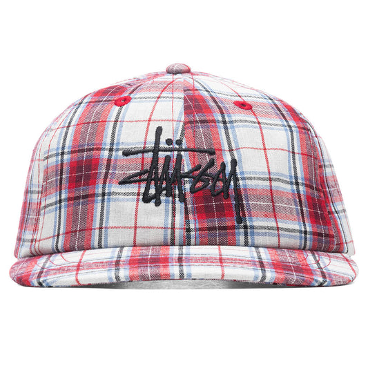 Madras Plaid Big Logo Low Pro - Red