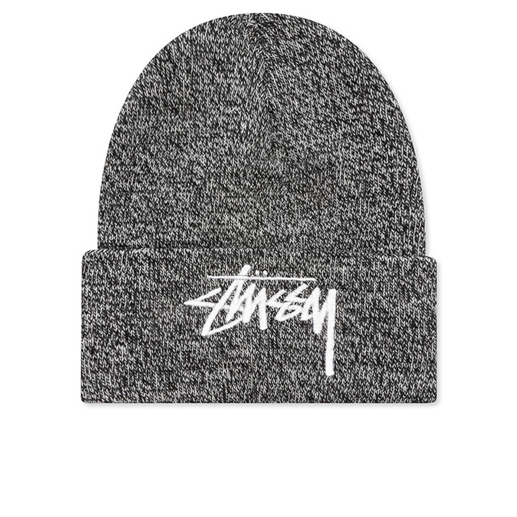 Marled Stock Cuff Beanie - Black