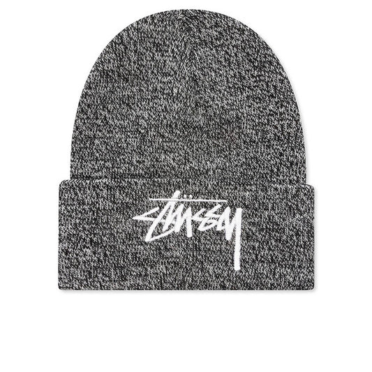 Marled Stock Cuff Beanie - Black