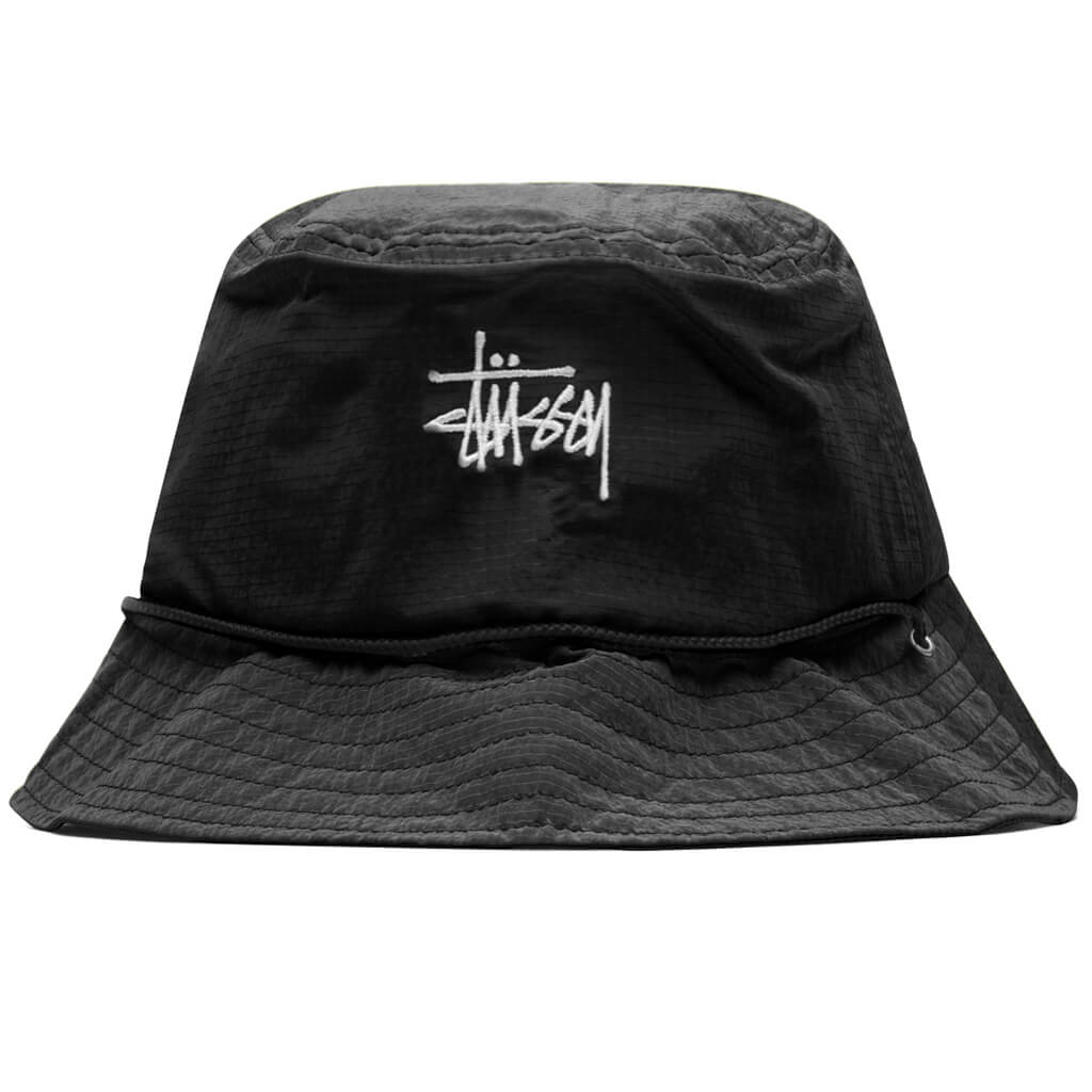Metallic Nylon Ripstop Boonie - Black
