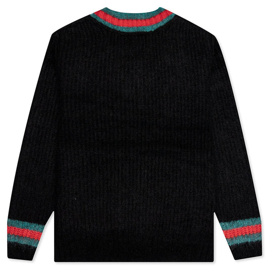 Mohair Tennis Sweater - Black