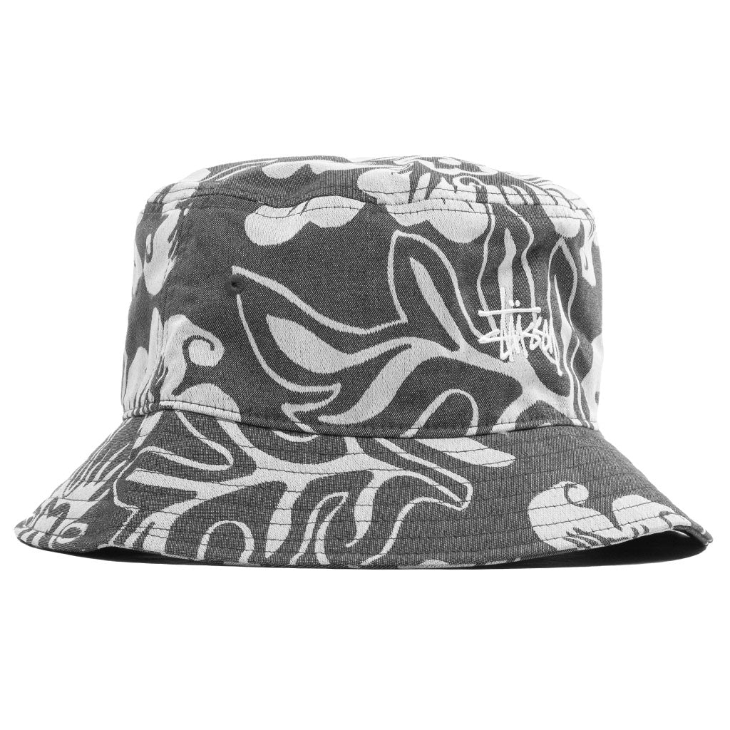 Nylon Hawaiian Bucket Hat - White