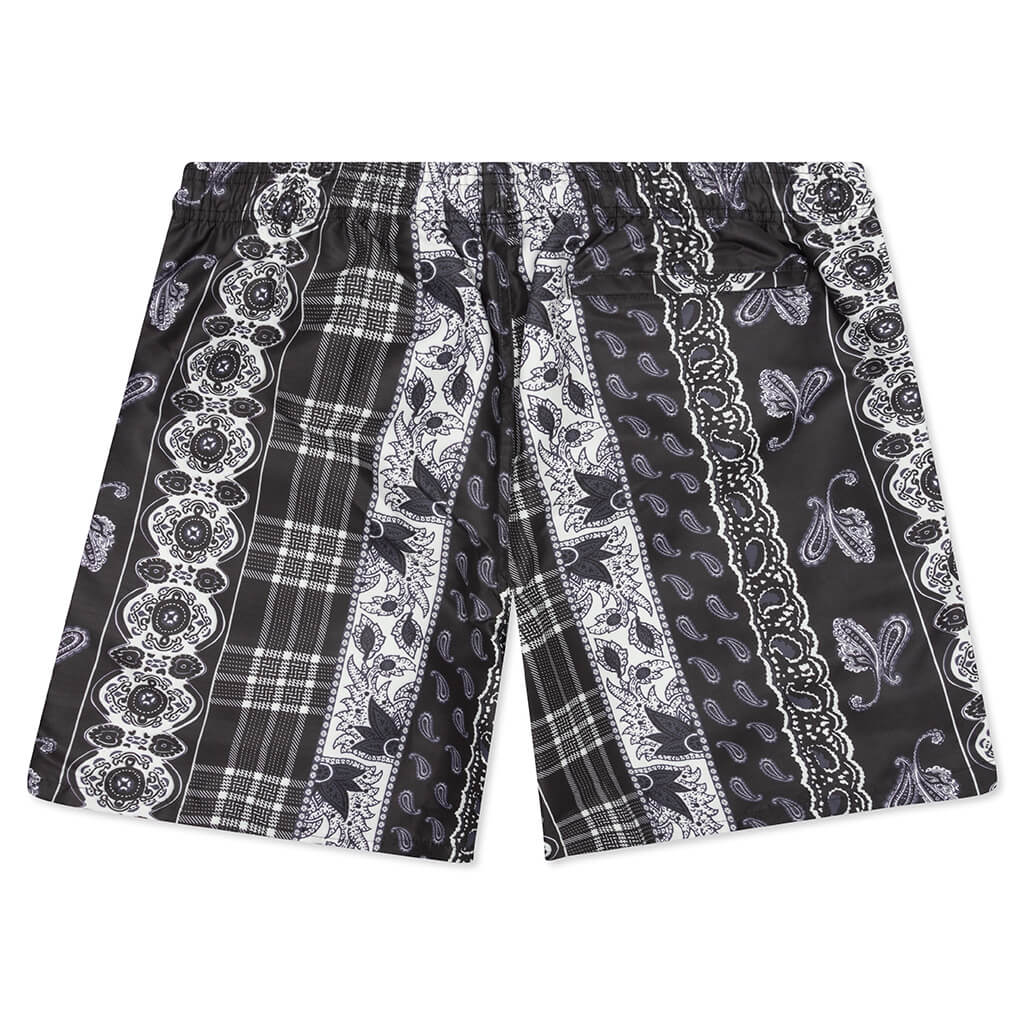 Paisley Plaid Water Short - Black