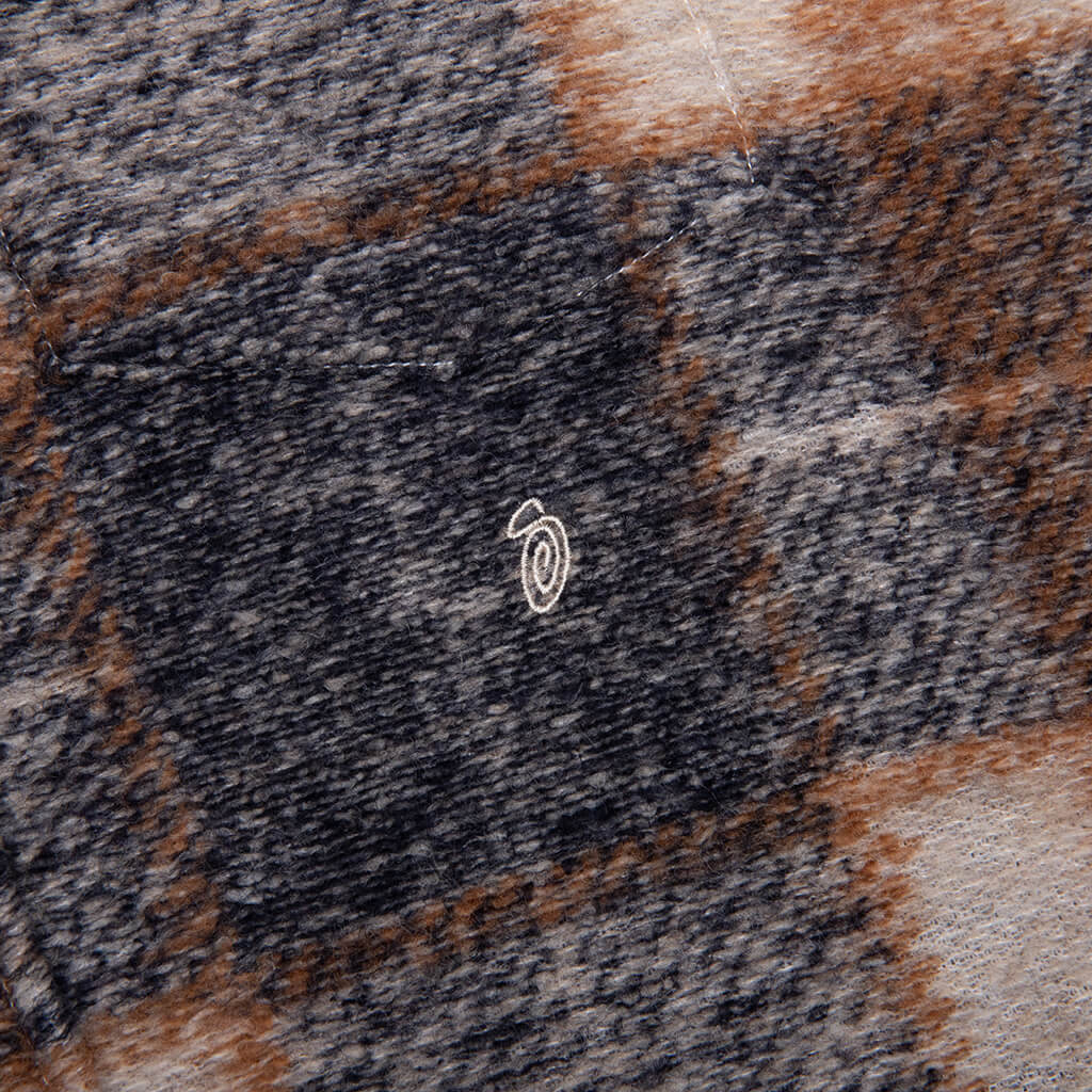 Plaid Knit Shirt - Navy