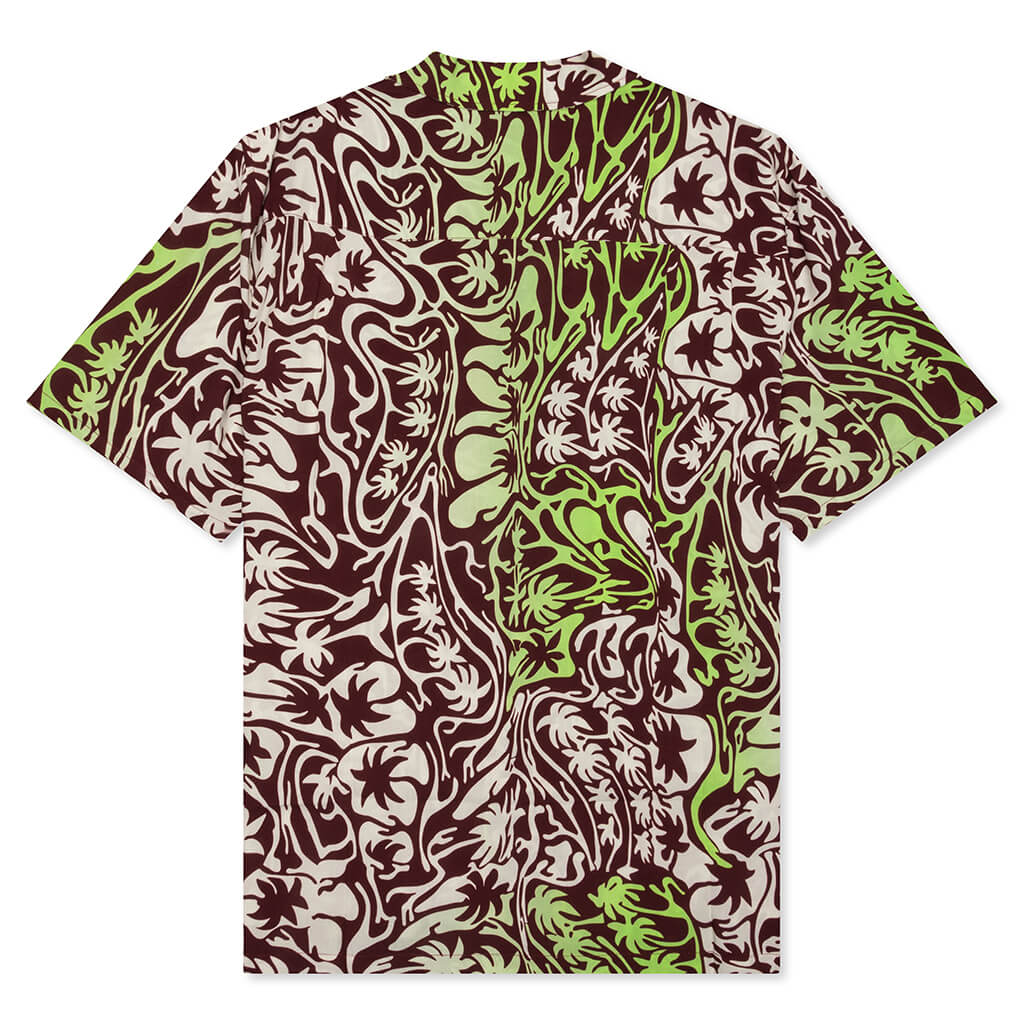 Psychedelic Palm Tree Shirt - Burgundy
