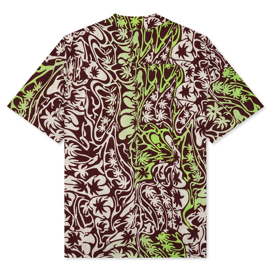 Psychedelic Palm Tree Shirt - Burgundy