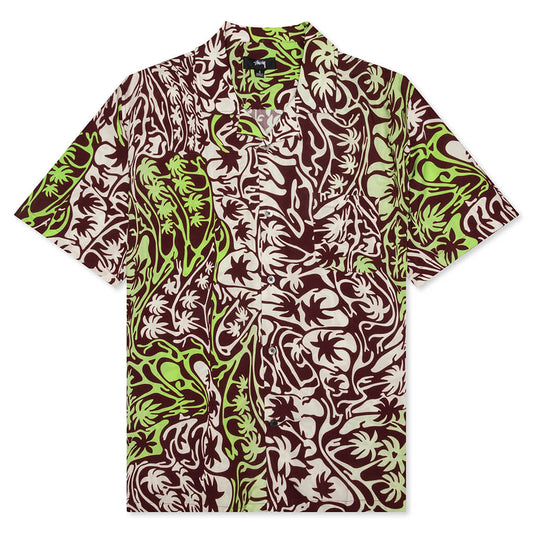 Psychedelic Palm Tree Shirt - Burgundy