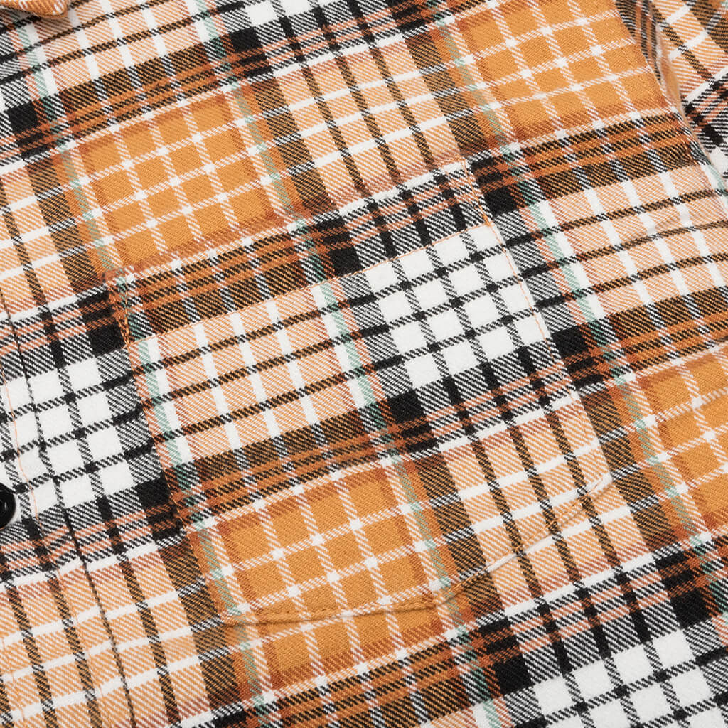 Quilted Lined Plaid Shirt - Copper