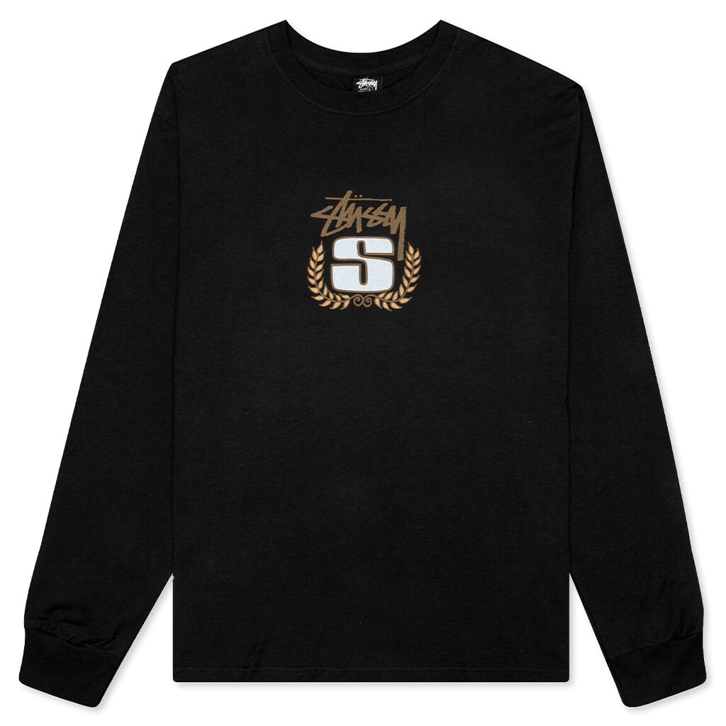 S Wreath Pigment Dyed L/S Tee - Black