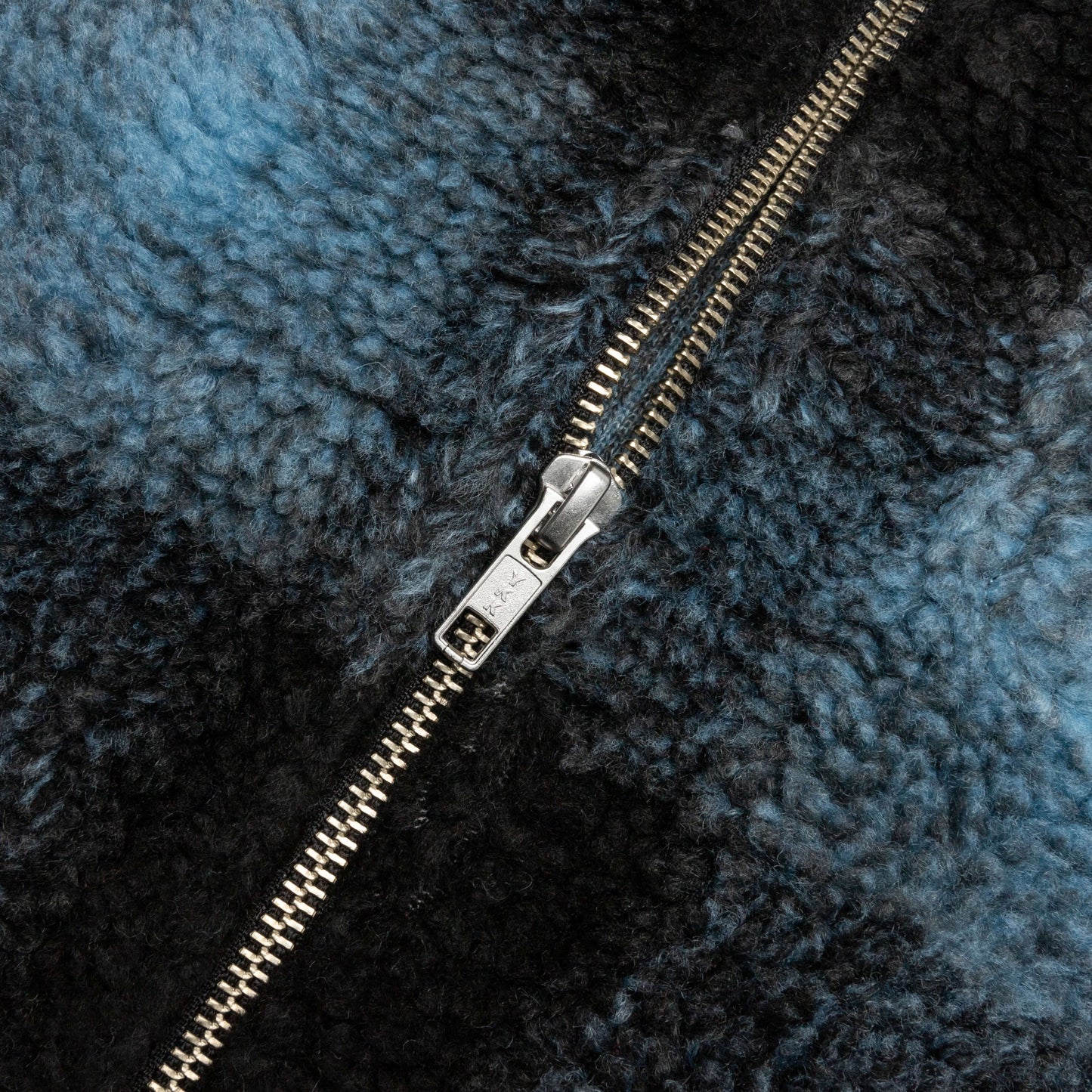 Shadow Plaid Sherpa Zip Shirt - Blue