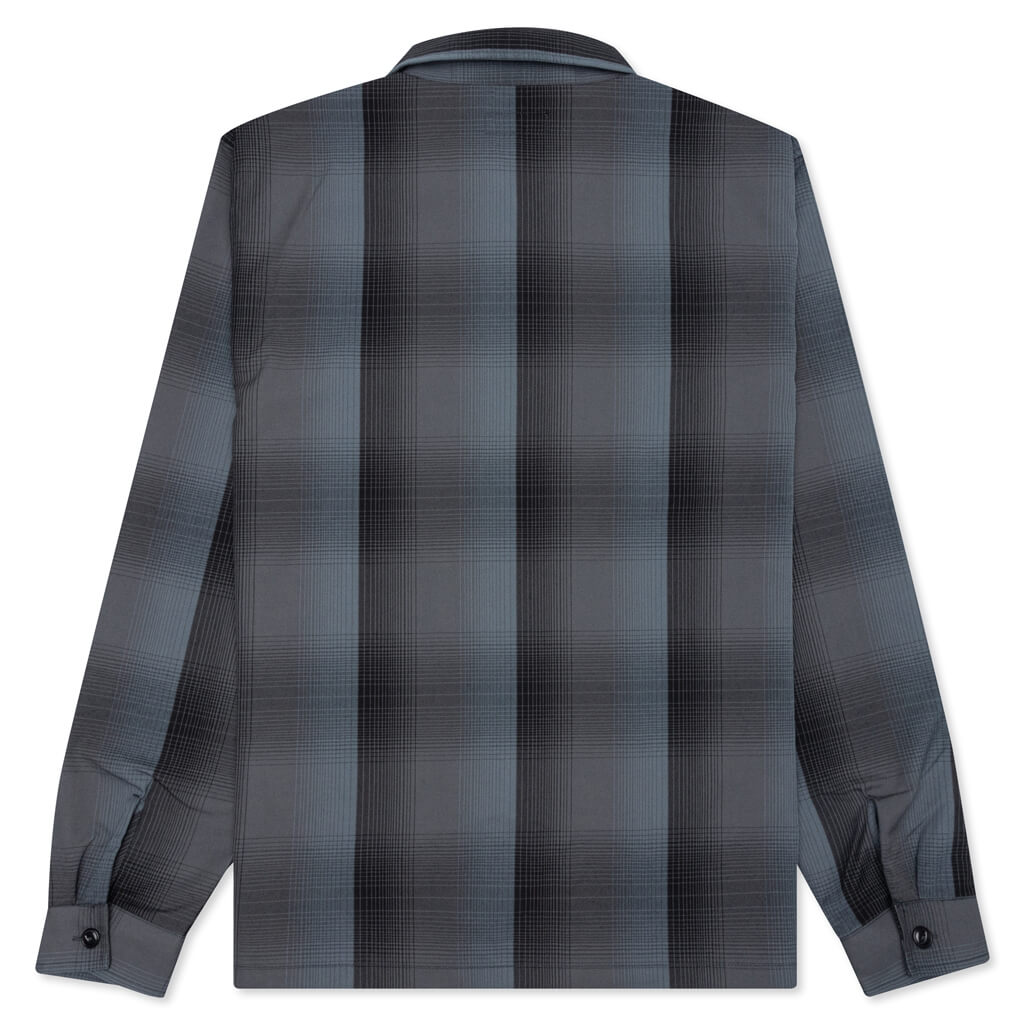 Shadow Plaid Zip Shirt - Charcoal