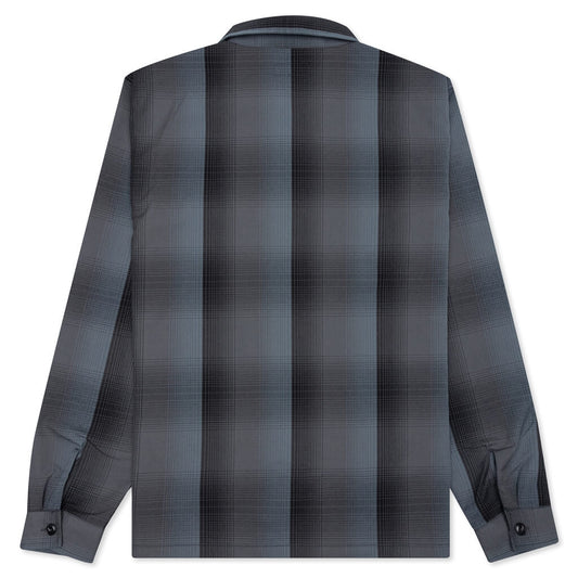 Shadow Plaid Zip Shirt - Charcoal