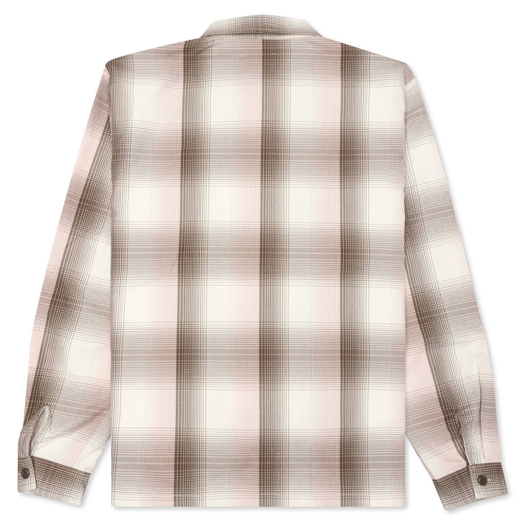 Shadow Plaid Zip Shirt - Natural