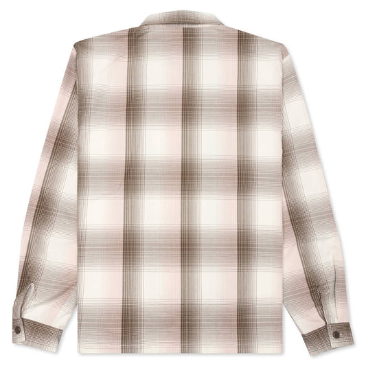 Shadow Plaid Zip Shirt - Natural