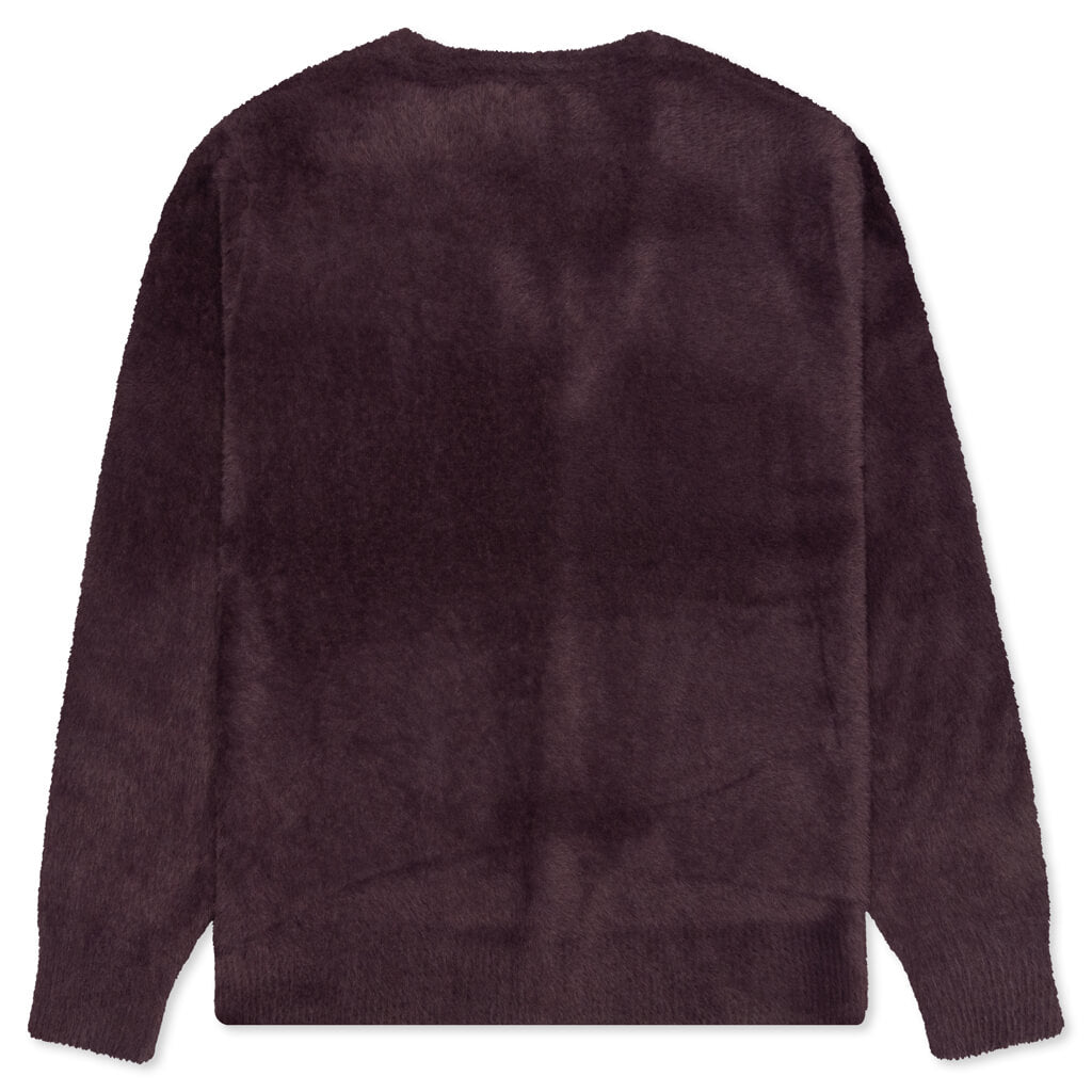 Shaggy Cardigan - Eggplant